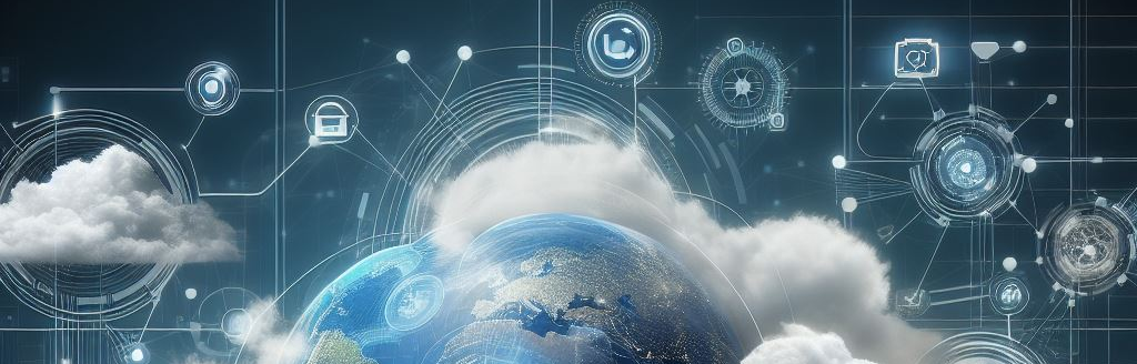 picture shows a Cloud computing concept. Futuristic business network concept. Hi-tech cloud connection technology background.