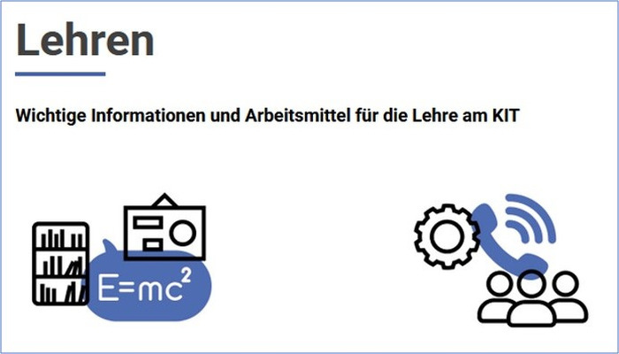 Ausschnitt aus der Intranet-Seite des KIT: Thema Lehren