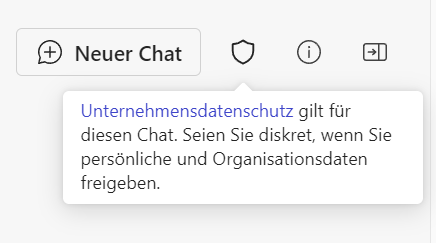 Ein "Schild"-Symbol zeigt den aktiven "Unternehmensdatenschutz"