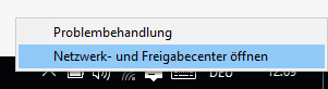 Abbildung 6: Netzwerk- und Freigabecenter öffnen