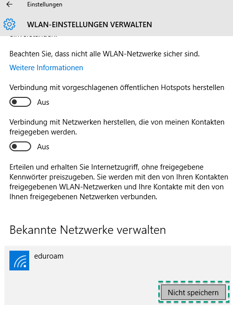 Abbildung 10: Wlan löschen