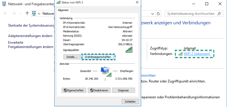 Abbildung 7: Netzwerkinformationen