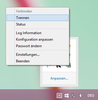 Abbildung 5: VPN-Verbindung trennen