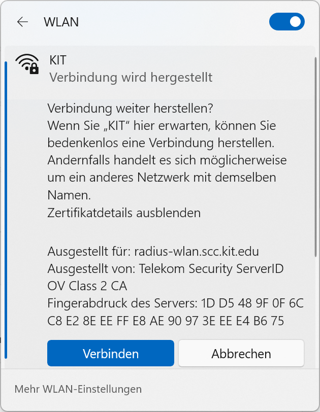 Figure 3: Verify and Accept Certificate