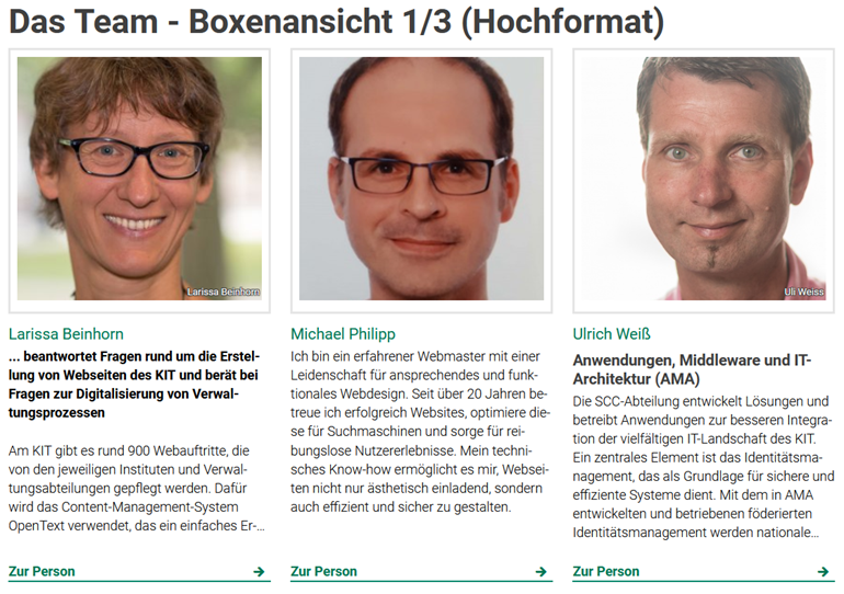 Beispiel für neues Layout der Personenliste